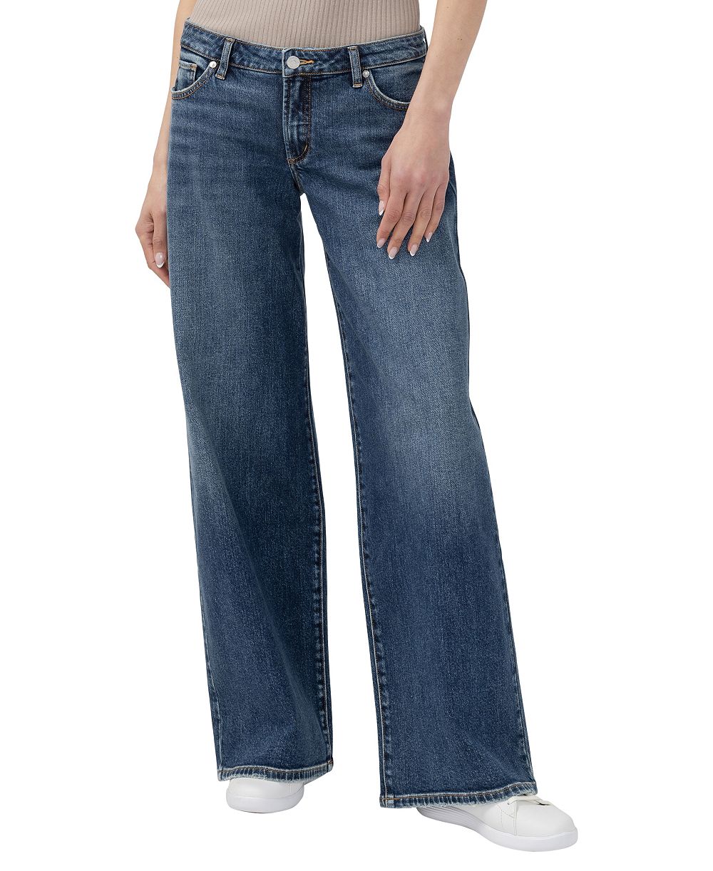 Silver Jeans Co. Women's Low 5 Baggy Wide Cotton-Blend Jeans