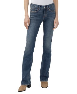 Женские джинсы Silver Jeans Co. Suki Slim Boot с средней посадкой и декоративными заклепками