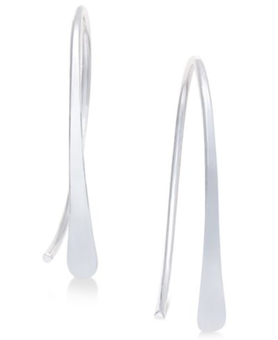 Серьги-кольца Lauren Ralph Lauren Sculptural Threader Small Hoop, 1"
