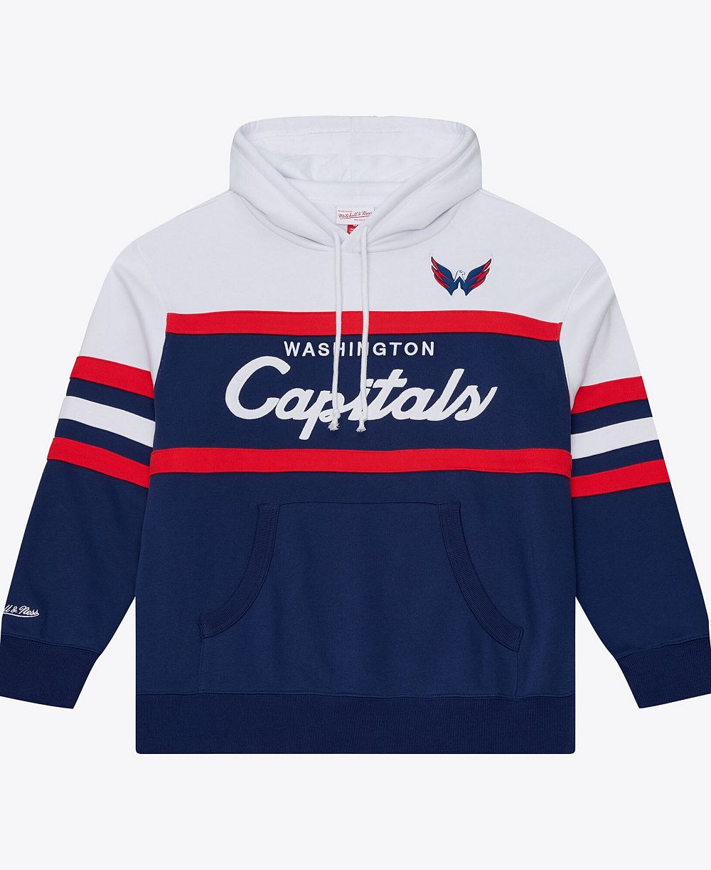 Мужская флисовая толстя Mitchell & Ness Washington Capitals с вышивкой из такельной ткани
