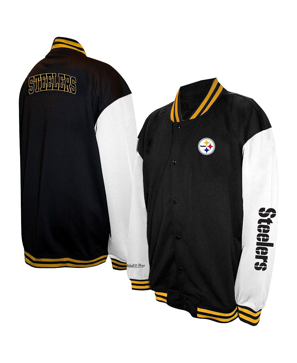 Profile Men's Black Pittsburgh Steelers Big Tall Full-Snap Varsity Jacket