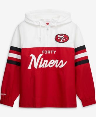 Mitchell & Ness Men's Scarlet San Francisco 49ers Head Coach Anorak Quarter-Zip Windbreaker Jacket