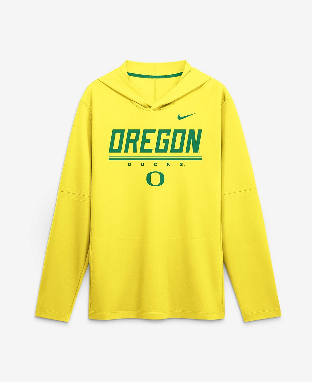 Nike Men's Oregon Ducks Oregon Sideline Removable-Sleeve Lightweight Hoodie