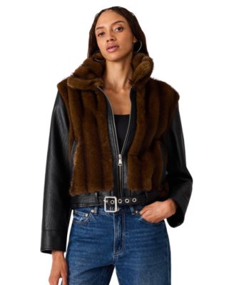 Steve Madden женская куртка из искусственного меха с миксом материалов Ryland Moto