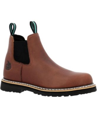 Рабочие ботинки GEORGIA BOOT Romeo из полнозернистой кожи с круглым носком, модель Pull-On