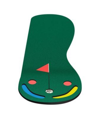 Газон для гольфа Glintex Putting Green, коврик 9,8 x 3 фута с 3 лунками и 2 препятствиями