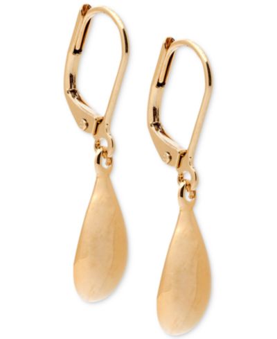 Серьги-подвески Lauren Ralph Lauren 14k Hammered Teardrop Drop
