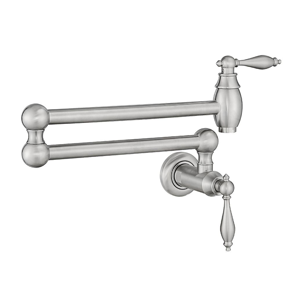 Кухонный смеситель Thirtypeachy Wall Mount Brass Pot Filler с двойными рычагами