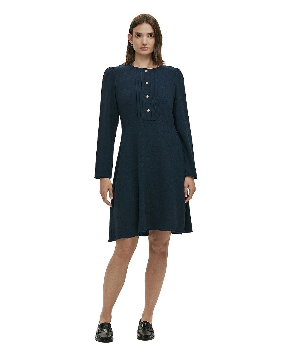 Finery London Женское короткое платье Shauna из крепа с длинным рукавом