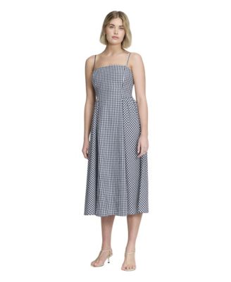 Женское миди-платье Finery London без рукавов с квадратным вырезом в клетку «Romina Gingham»