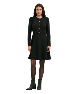 Finery London Women's Rae Ponte Long-Sleeve A-Line Dress