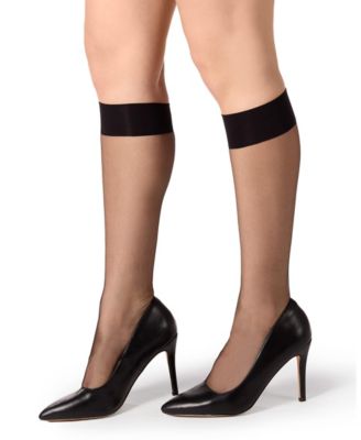 MeMoi Women's Ultra Sheer 15-Denier Knee-High