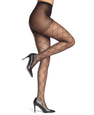MeMoi Women's Diamond Lurex Reinforced-Toe Tights