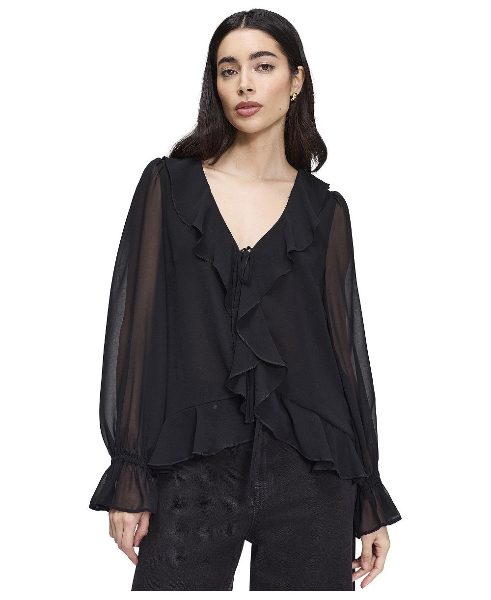 Finery London женская блузка Jannelle с длинным рукавом из полупрозрачной ткани