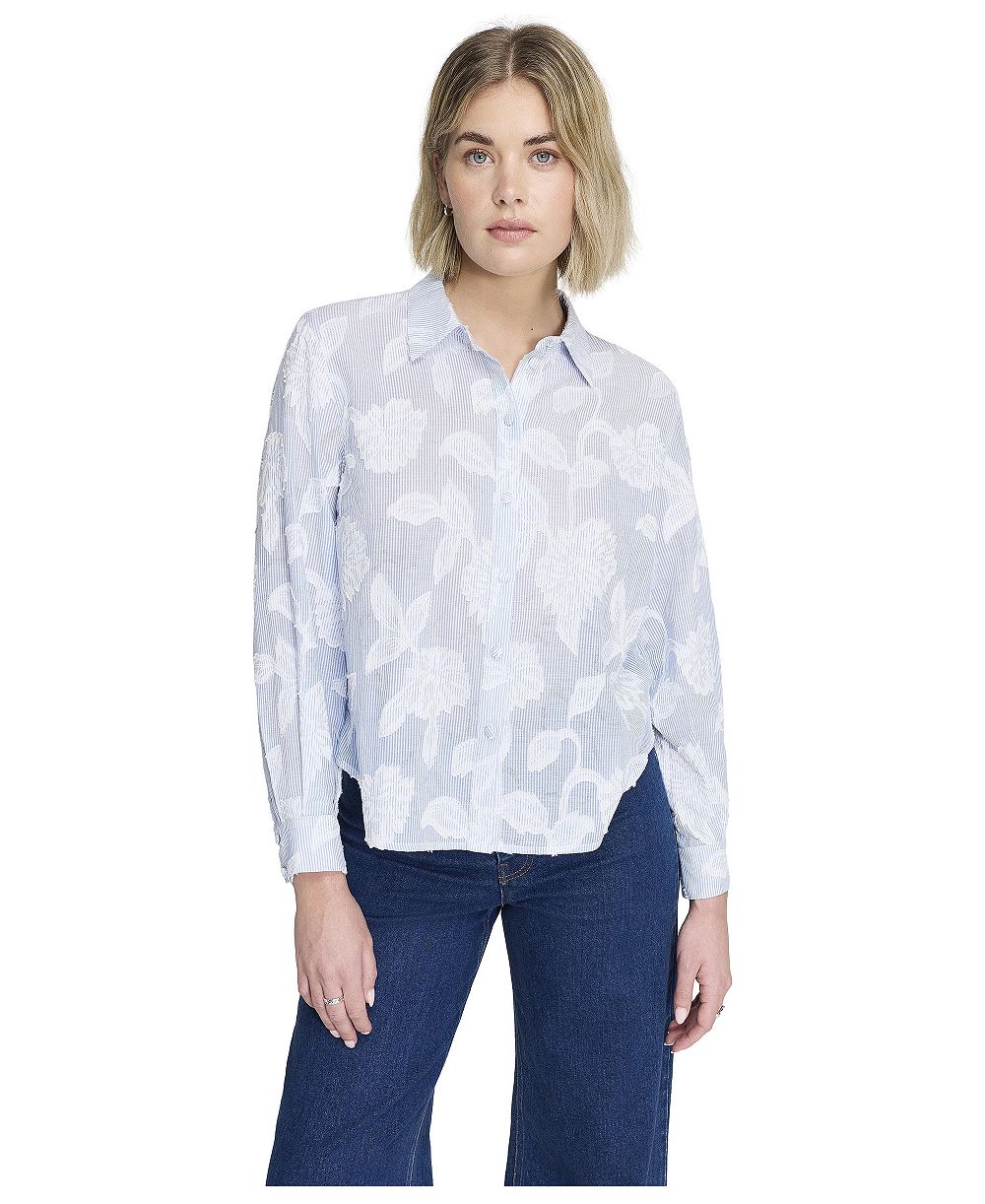 Женская рубашка Finery London Heidi с длинным рукавом, свободным кроем и цветочной полоской