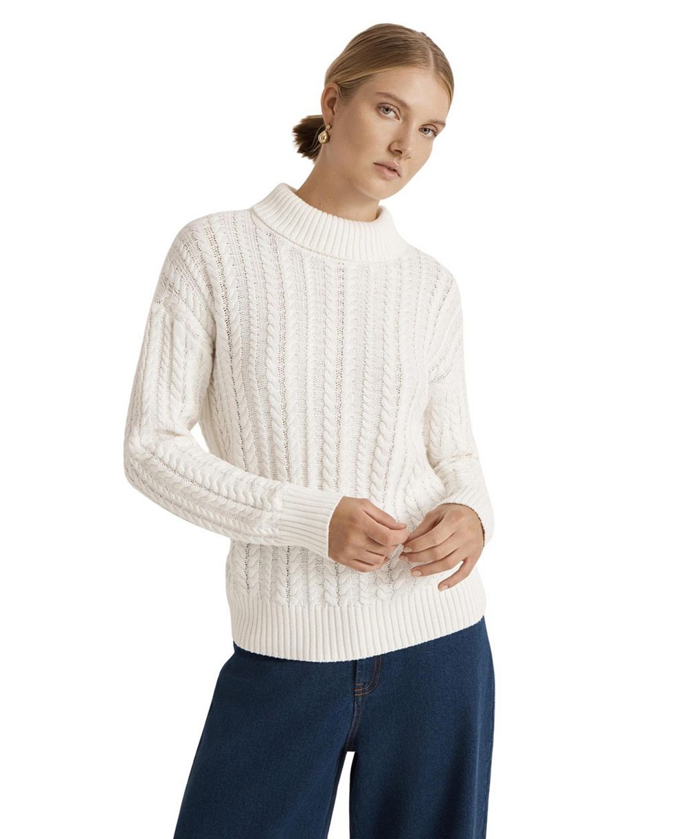 Женский свитер Finery London с высоким воротом и кабельной вязкой