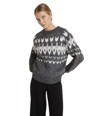 Finery London Women's Belinda Fair Isle Long-Sleeve Round Neck Sweater