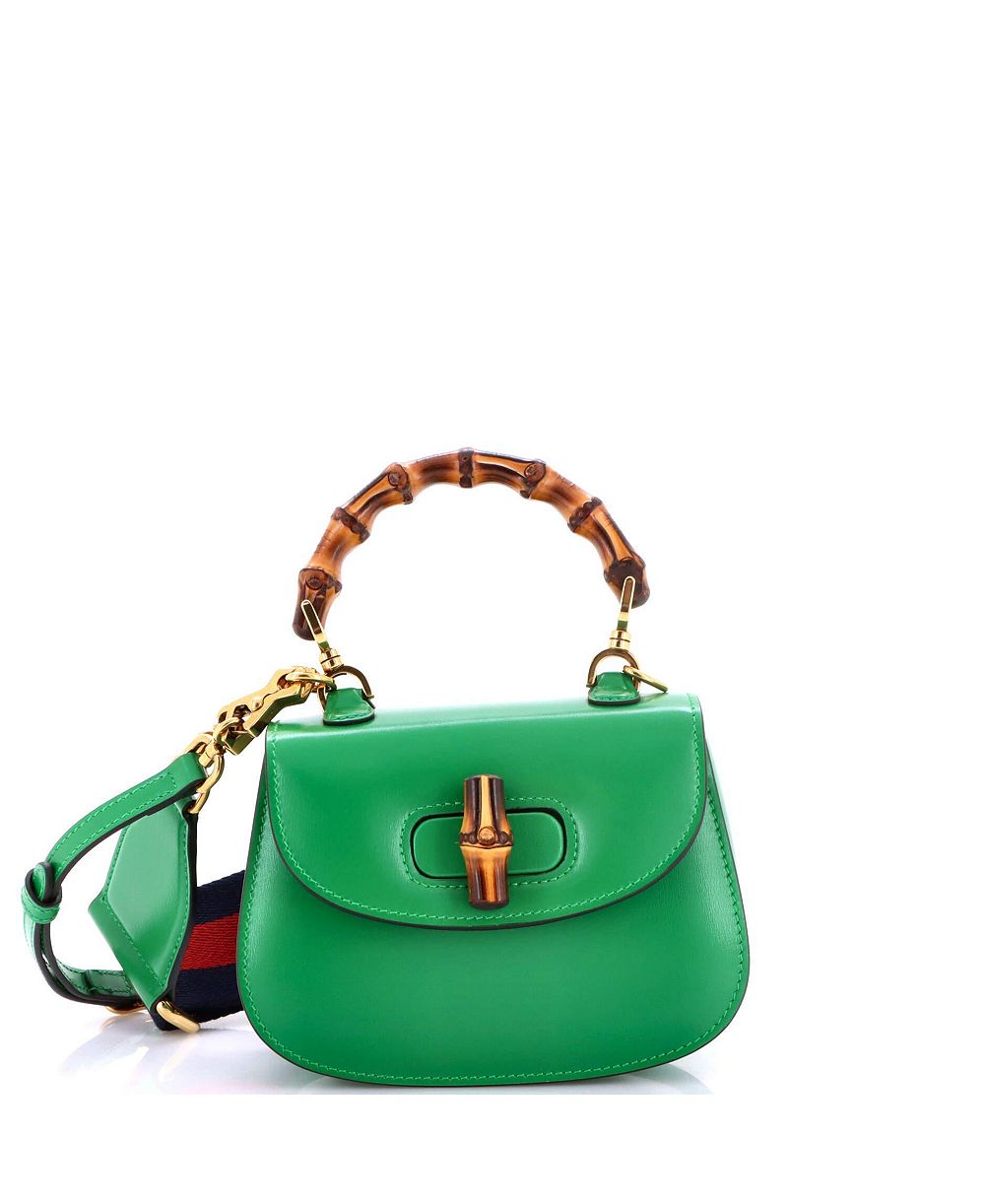 Pre-Owned Gucci кожаная сумка Mini Bamboo 1947 Top Handle