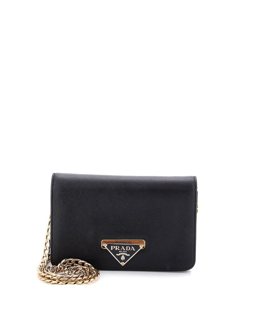 Кошелек Prada Small Flip Lock on Chain из кожи Saffiano, б/у