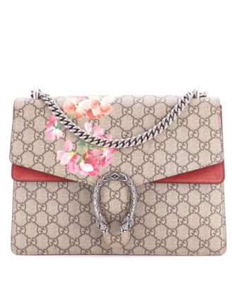 Pre-Owned Gucci средняя сумка-тоут Bamboo Shopper с принтом Blooms из лакированной ткани GG