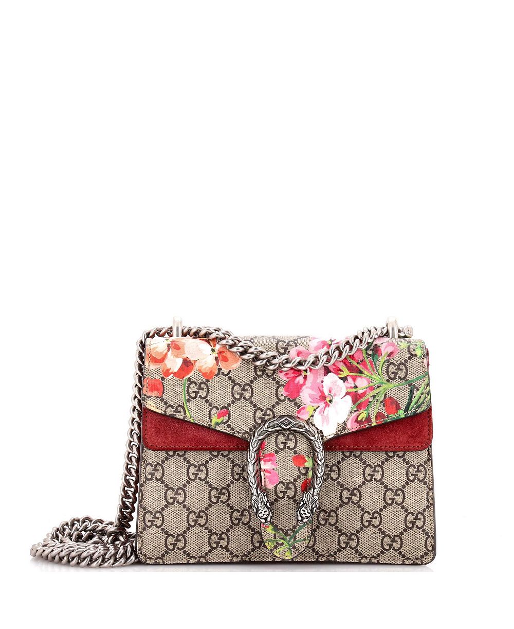 Б/у сумка Gucci Mini Dionysus Blooms Print из лакированного канваса GG