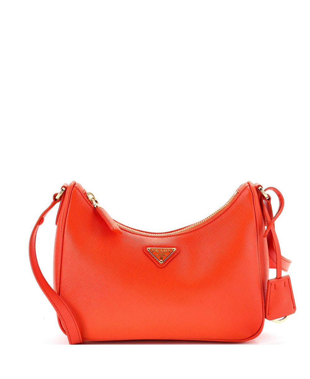 Pre-Owned Prada мини-сумка хобо из кожи Сафьяно Re-Edition