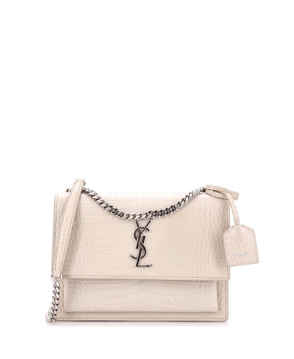 Pre-Owned Saint Laurent Medium Sunset Crossbody Bag Embossed Leather