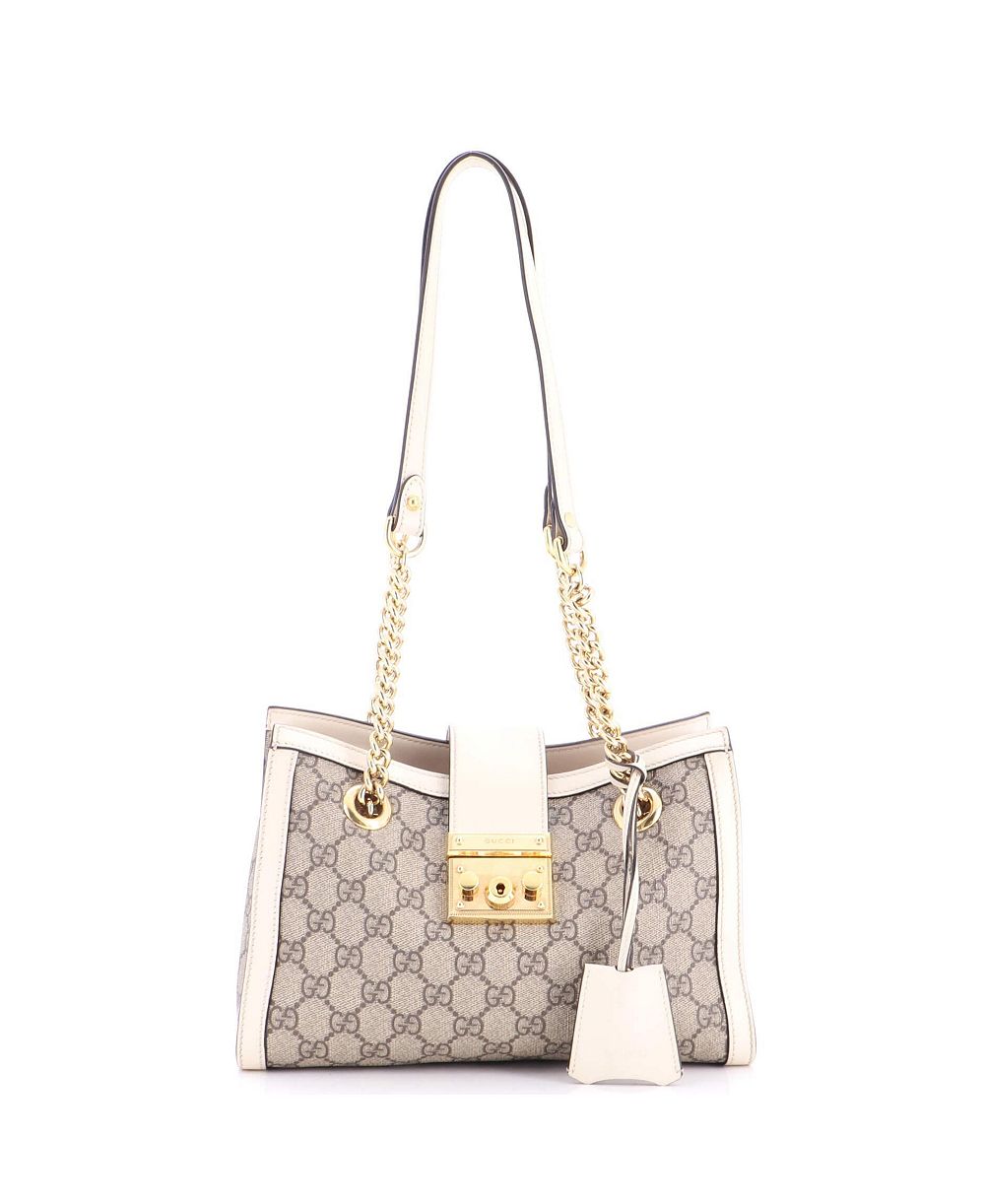 Pre-Owned Gucci маленькая сумка-тоут на цепочке Padlock из ткани GG с покрытием и кожаной отделкой
