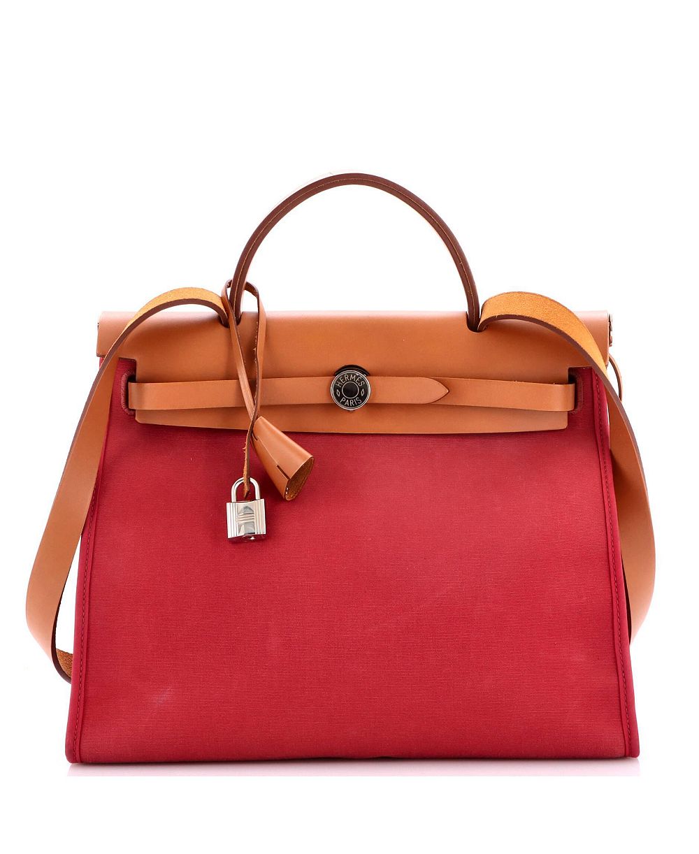 Б/у сумка Hermes 31 Herbag Zip из кожи и ткани