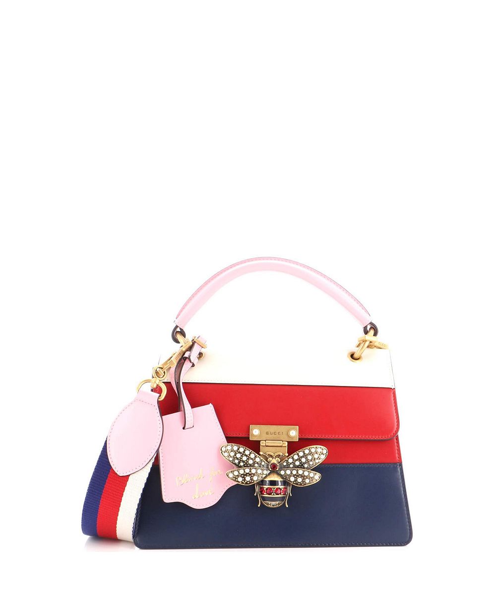 Pre-Owned Gucci Small Queen Margaret Top Handle Bag Colorblock Leather