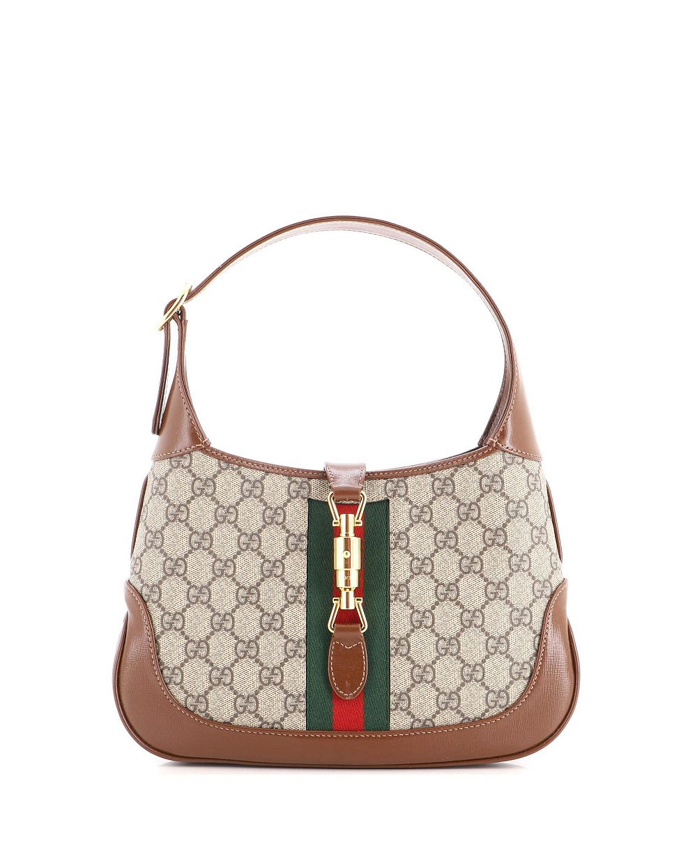 Pre-Owned Gucci маленькая сумка-хобо Jackie 1961 из лакированной ткани GG
