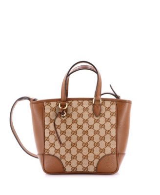 Pre-Owned Gucci Small Bree Convertible Tote GG Canvas with Leather