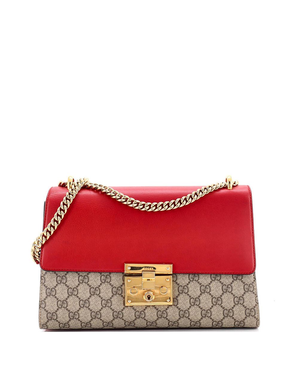 Б/у сумка через плечо Gucci Medium Padlock из ткани GG с покрытием и кожи