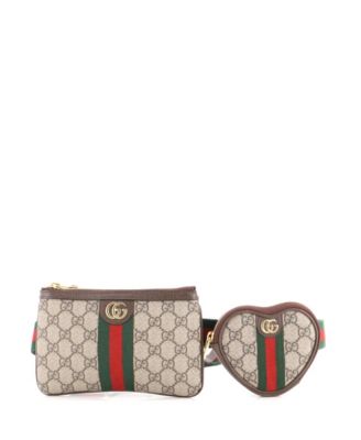 Б/у сумка Gucci Ophidia Heart Utility Double Belt из лакированной ткани GG с сердцем