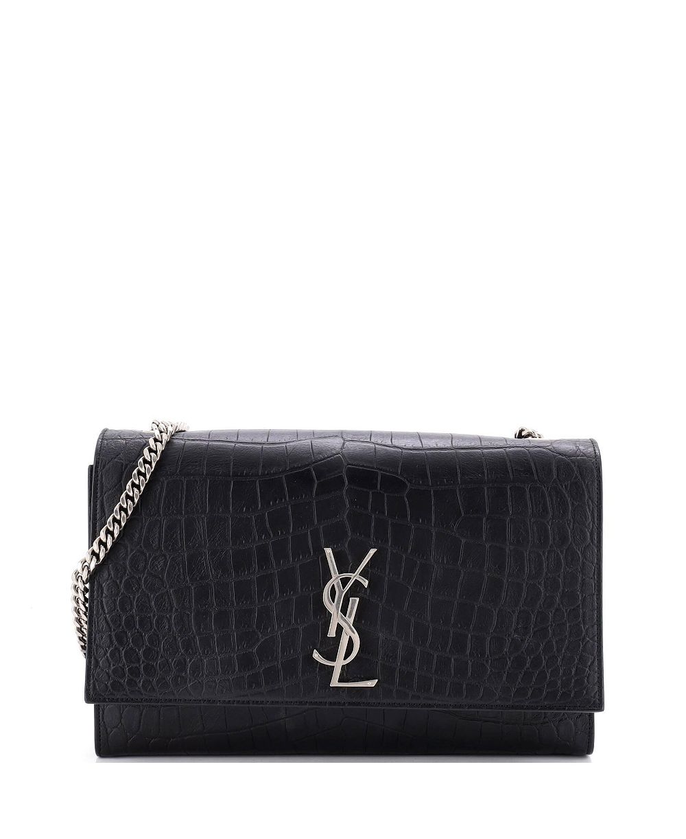 Pre-Owned Saint Laurent большая классическая сумка через плечо с монограммой из тисненой кожи