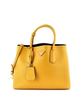 Сумка-тоут Pre-Owned Prada Medium Cuir Double Tote из кожи Сафьяно