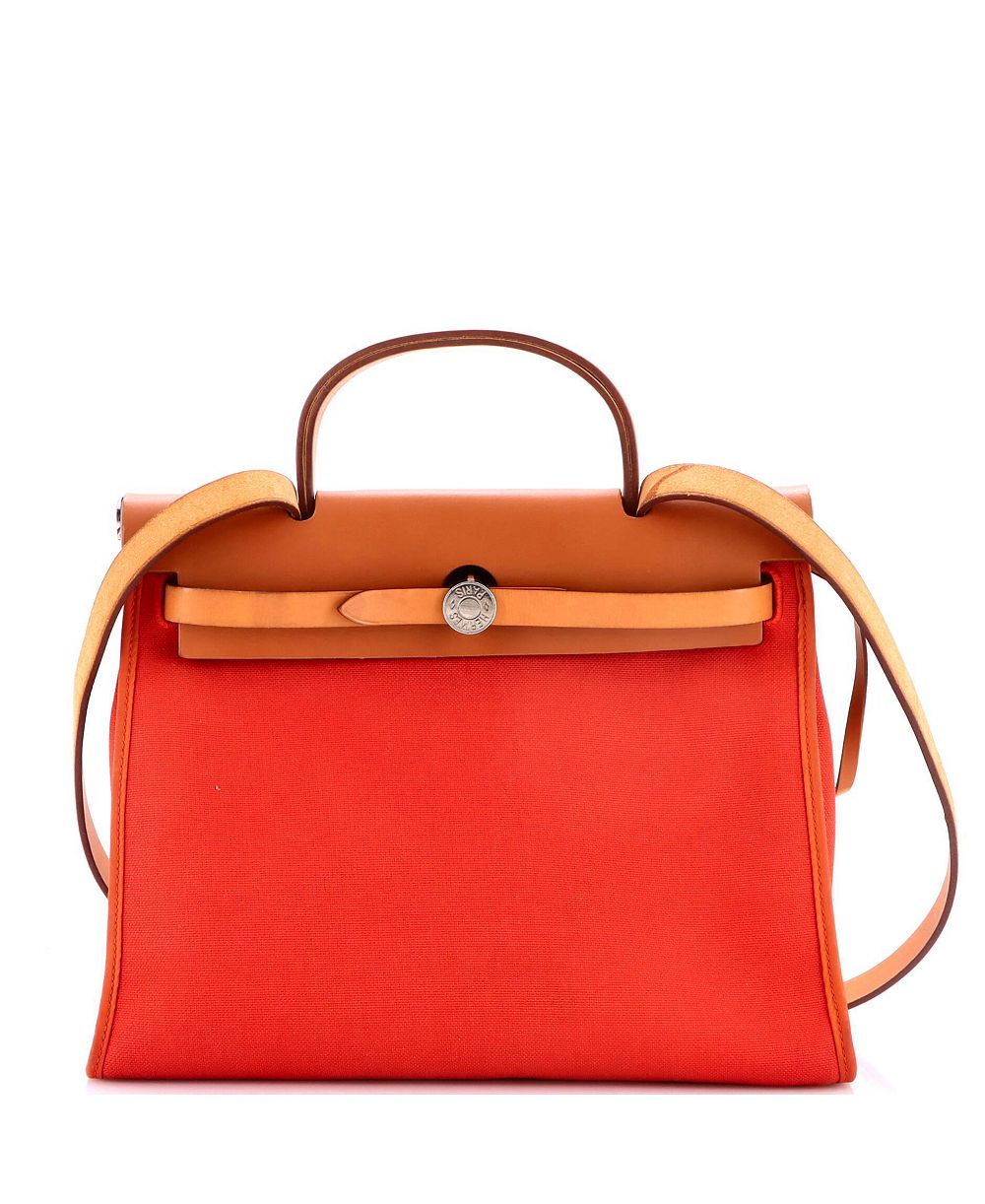 Pre-Owned Hermes 31 Herbag Zip из кожи и ткани