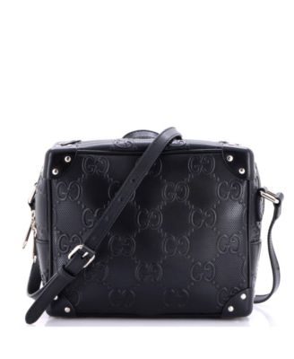 Gucci Б/у квадратная сумка на плечо из перфорированной кожи с тиснением GG