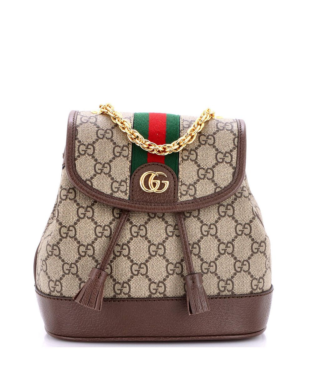 Pre-Owned Gucci мини-рюкзак Ophidia с клапаном из канваса GG Coated Canvas