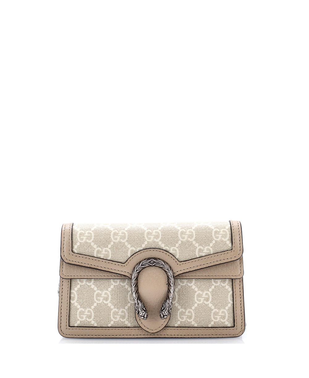 Pre-Owned Gucci Супер мини сумка Dionysus из ткани GG с кожаными вставками