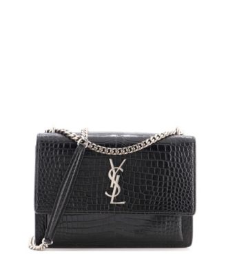 Pre-Owned Saint Laurent Medium Sunset Crossbody Bag Embossed Leather