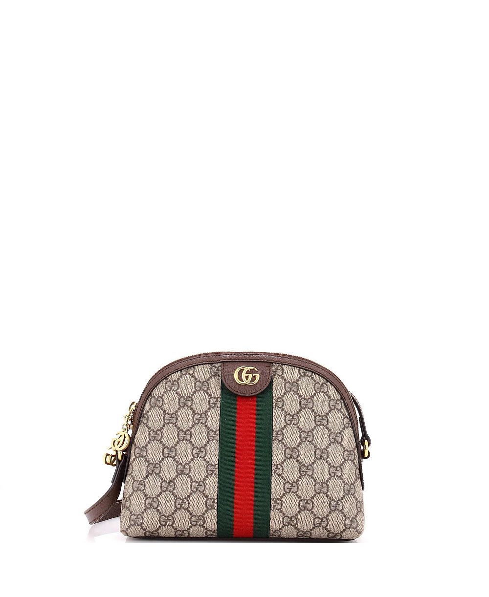 Pre-Owned Gucci Small Ophidia Dome Shoulder Bag GG Coated Canvas