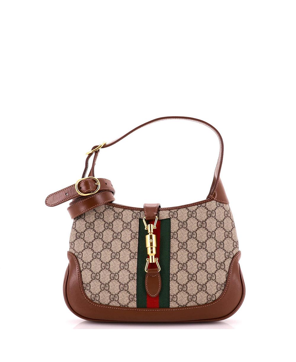 Б/у маленькая сумка Gucci Small Jackie 1961 Hobo из покрытого канваса GG