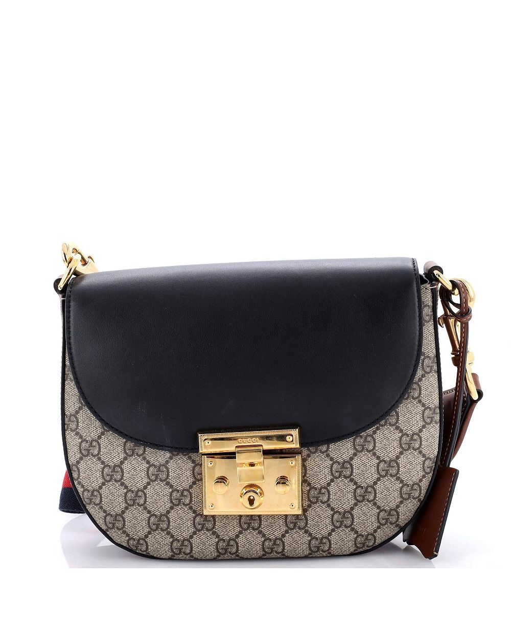 Б/у сумка Gucci Medium Padlock Saddle из ткани GG с покрытием и кожи