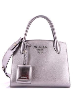 Pre-Owned Prada маленькая сумка-тоут Monochrome Saffiano с городской телячьей кожей