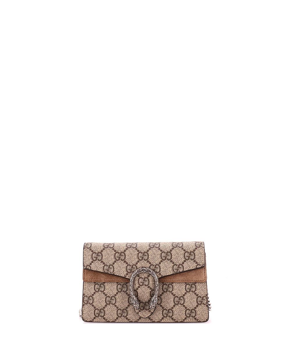 Pre-Owned Gucci Super Mini Dionysus Bag GG Coated Canvas