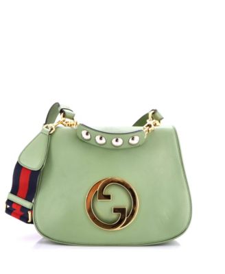 Pre-Owned Gucci средняя сумка через плечо Blondie с кожаной клапаном и веб-полосой