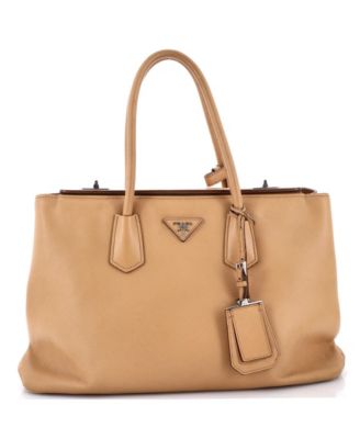Prada Средняя сумка-тоут Turnlock Cuir Twin из кожи Saffiano, б/у