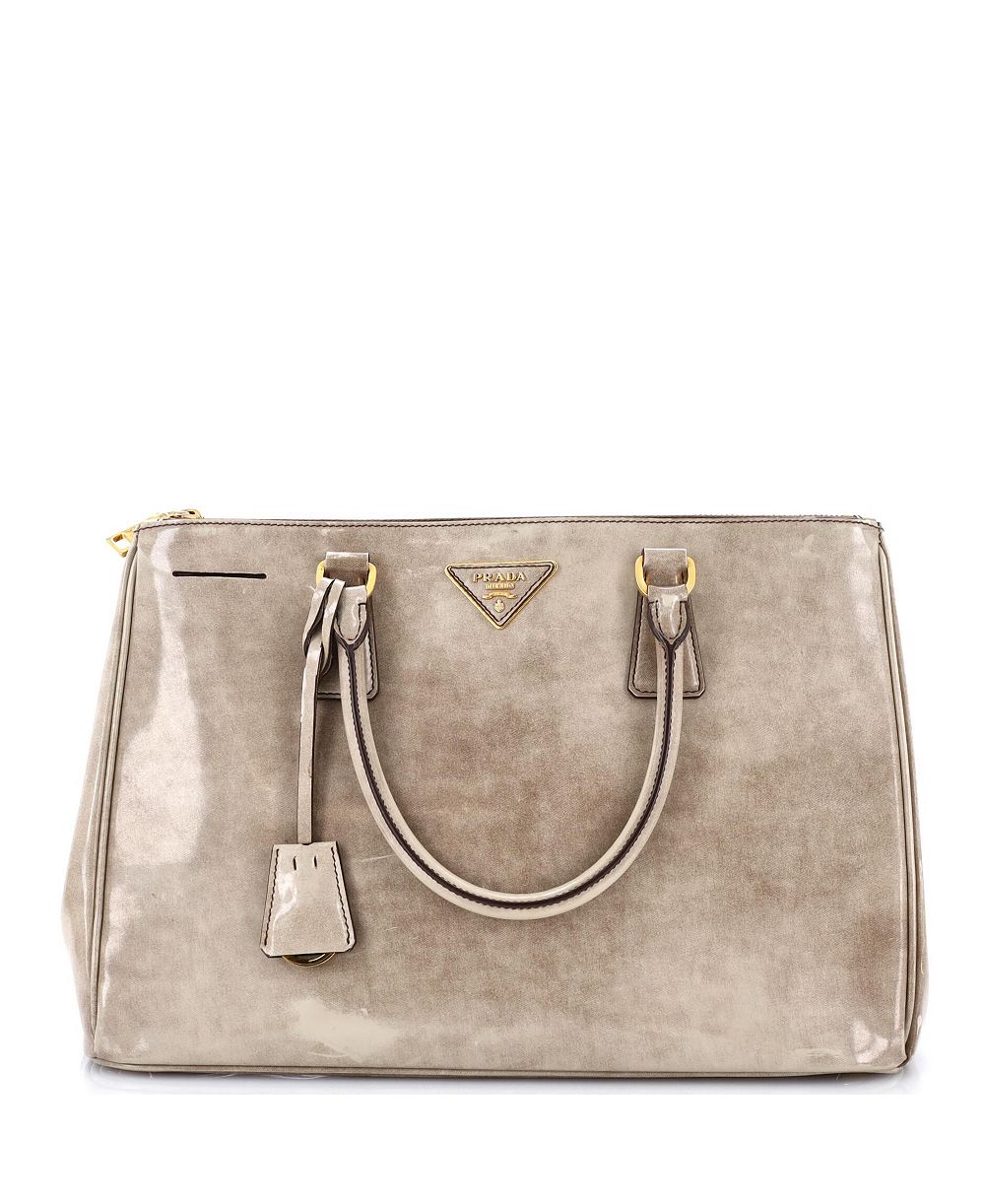 Pre-Owned Prada Medium Double Zip Lux Tote Spazzolato Leather