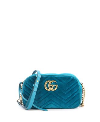 Б/у женская сумка Gucci Small GG Marmont плечевая из стеганого бархата